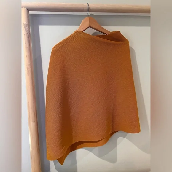 NWT Ruti Noelle Pleated Shawl Mustard Goldenrod OS - Picture 3 of 4